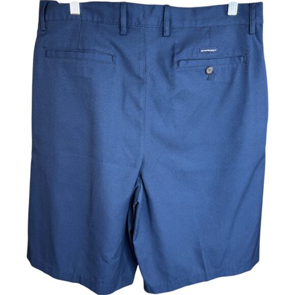 Chaps Golf Men's Pleated Shorts 34 Blue Polyester Lightweight Casual Dressy - Picture 7 of 13